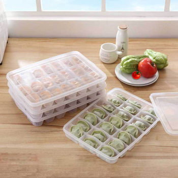 Dumpling box food grade refrigerator storage box steamed stuffed bun dumpling wonton box stackable quick-frozen sealed crisper wholesale