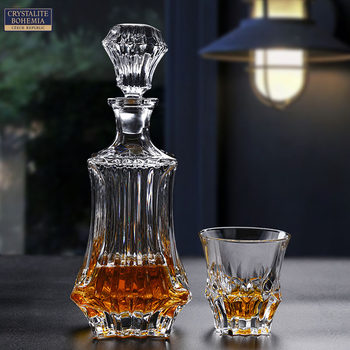 Czech BOHEMIA Imported Crystal Glass Wine Distiller Wine Bottle Whisky Wine Bottle Household Wine suit