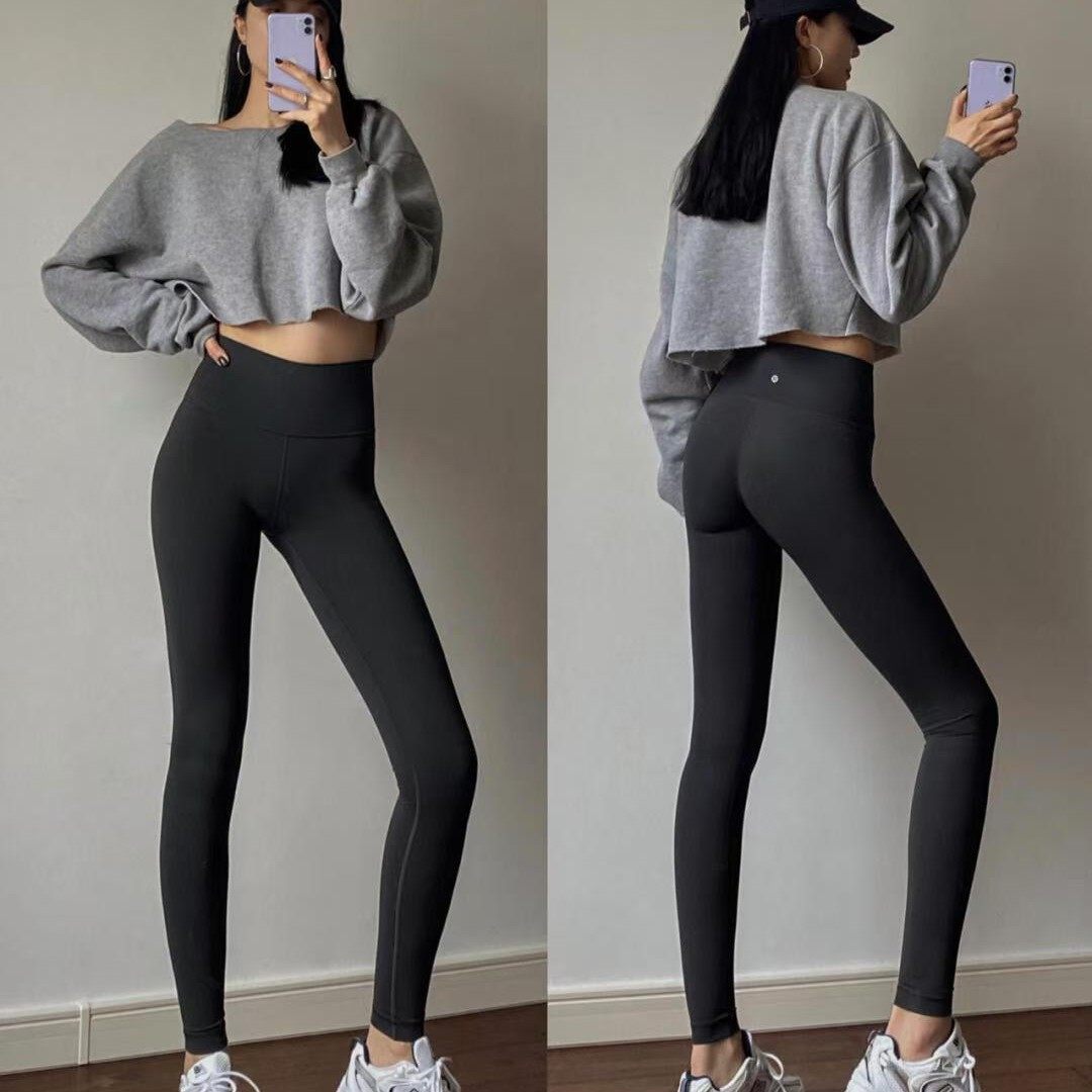 Lulu original standard align yoga pants high waist naked breathable quick-drying fitness pants peach hip sports pants