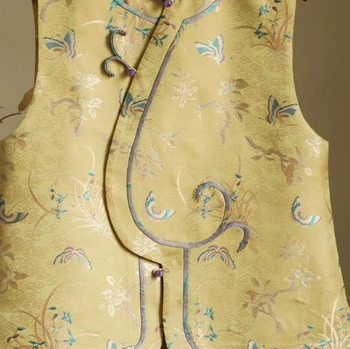 2025 Early Spring Top New Chinese Style National Style High-end Super Good-looking Niche Chic Design Yellow Vest for Women