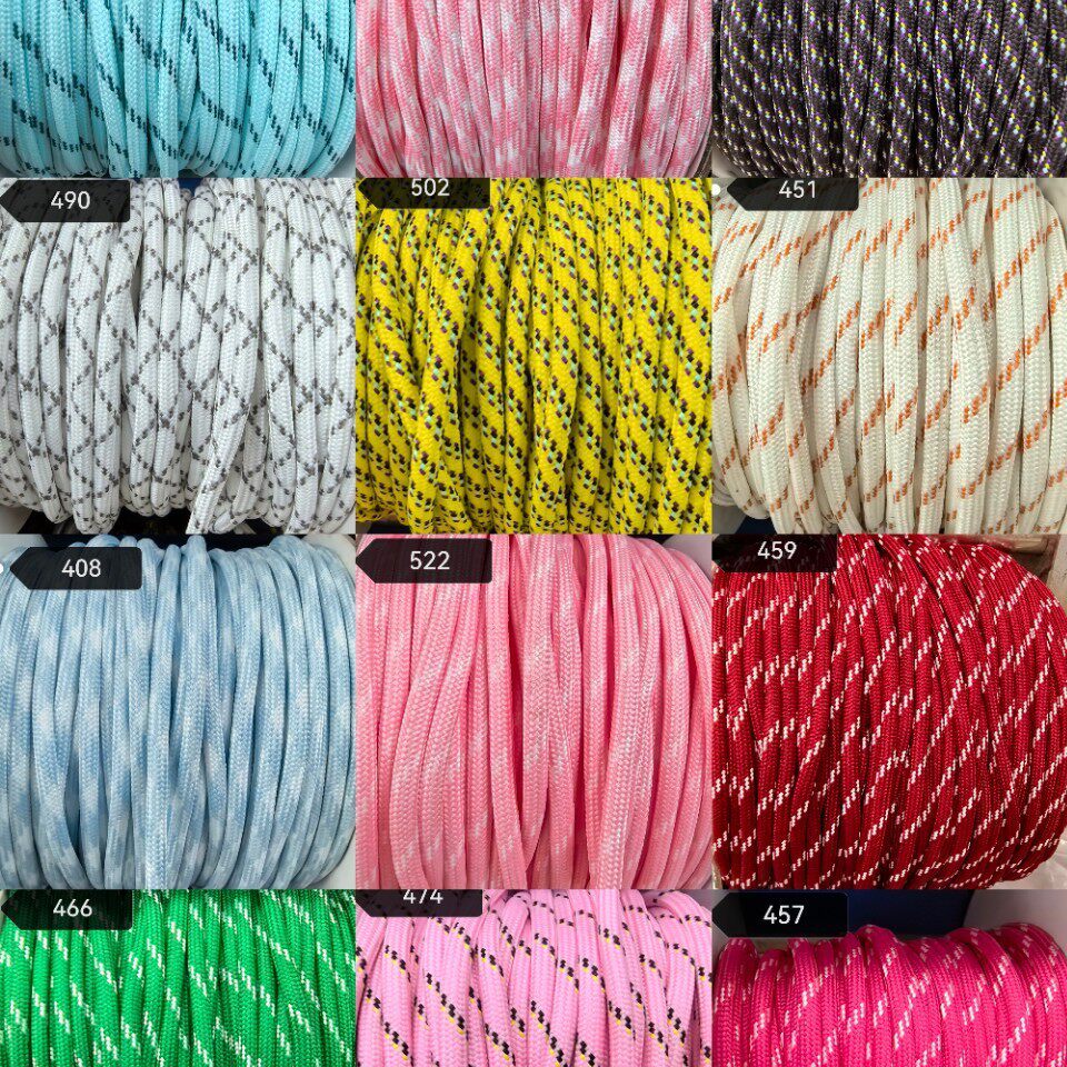 Factory Direct Supply 5mm Thick Mixed Color Polyester Rope, Many Colors Available, Jump Point Bag Mobile Phone Lanyard Weaving