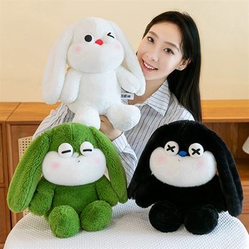 TikTok Explosions Eye Rabbit Backpack Pillow Plush Doll Girl Gift Cute Long Ear Rabbit Doll Casual Backpack