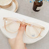 2024 New Internet Celebrity Same Style Myopia Glasses Retro Rice Nail Anti-Blue Light Flat Glasses Transparent Color Elegant Glasses Frame