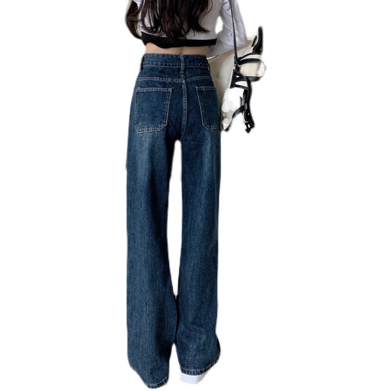 High Waisted Loose Fit Vintage Straight Leg Jeans for Women Flattering Design Street Style Ideal for Spring and Autumn
