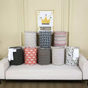 Household Large Dirty Clothes Basket Fabric Clothes Basket Foldable Storage Finishing Basket Bedroom Finishing Basket Toy Storage