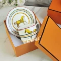 Yellow Horse-single cup and saucer-gift box