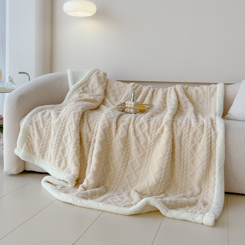 Winter Thickened Double Layer Tafel Blanket Advanced Texture Office Nap Blanket Sofa Blanket Factory Outlet