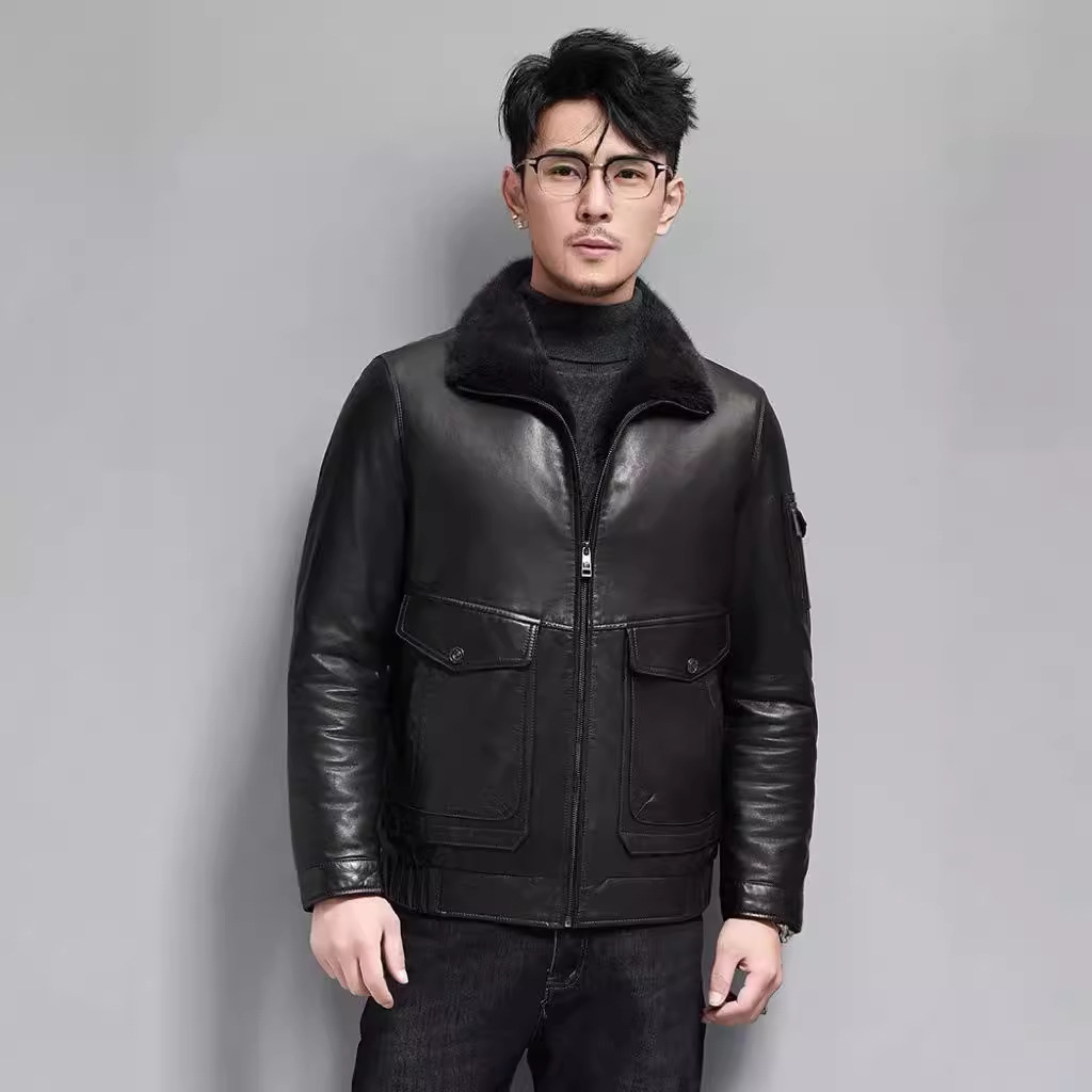 Áo Da Nam Chất Liệu Da Bò Dày Ấm