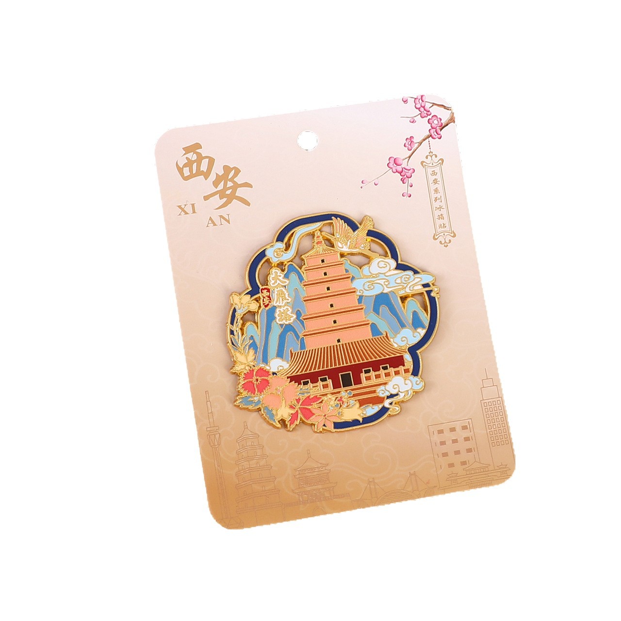 In-Stock Cultural and Creative City Fridge Magnets Xi'An Attractions Chinese Style Travel Souvenirs Landmark Cartoon 3D Magnetic Stickers