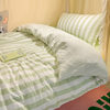 Wholesale Ins Japanese Style Skin-Friendly Cloud Washed Cotton Four-Piece Set Soft Stripesd Double Washed Cotton 4-Piece Bedding Set