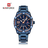 Мужские кварцевые часы NAVIFORCE Lingxiang 9117 со стальным ремешком, Дата воскресенья, повседневные часы с водяным указателем, Календарь