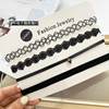 European and American choker Collar Clavicle Chain Simple Gothic Neck Strap Collar Neck Chain Combination Set Short Necklace
