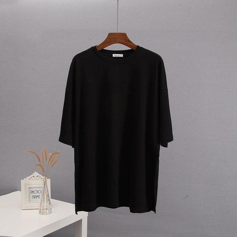Womens Loose Fit Cotton Short Sleeve T Shirt Comfortable Round Neck Solid Color Summer Style Wholesale Available