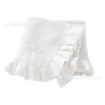 Etsy Pod Amazon Independent Station Popular Ruffled Knitted Throw Blanket - Embroidery