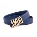 A gold buckle-blue