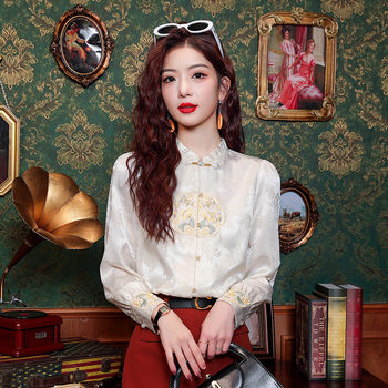 Autumn Clothing for Women with Horse Face Skirt New Chinoiserie National Style Buttoned Shirt Top 2025 New High-End Small Shirt Women's Clothing