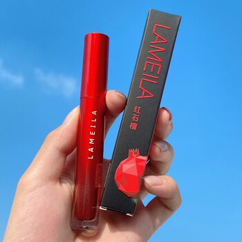 Red tube lip glaze velvet matte lipstick not easy to fade tomato color white lip gloss lip gloss cheap cosmetics cross-border