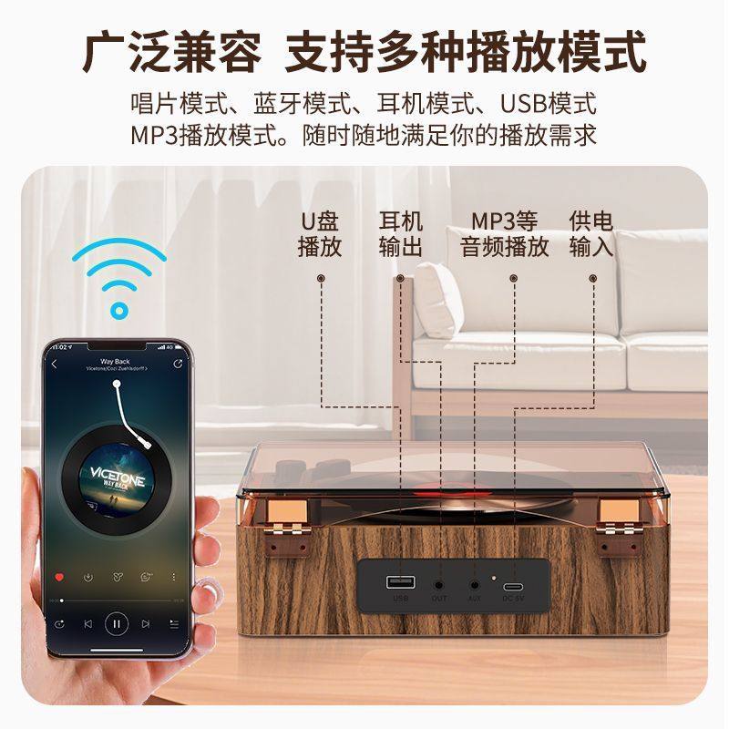 Cd Player Integrated Cd Player High-Quality Audiophile-Grade Bluetooth Audio Speaker All-In-One Cd Record Player Player Home