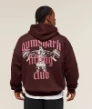 Burgundy pink label