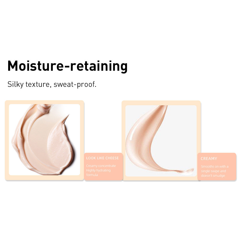 QIBESTCC Stick Foundation Liquid Hydrating Oil Control Concealer Durable No Makeup Removal Lightweight Skin-friendly Moisturizing BB Cream Foundation Liquid