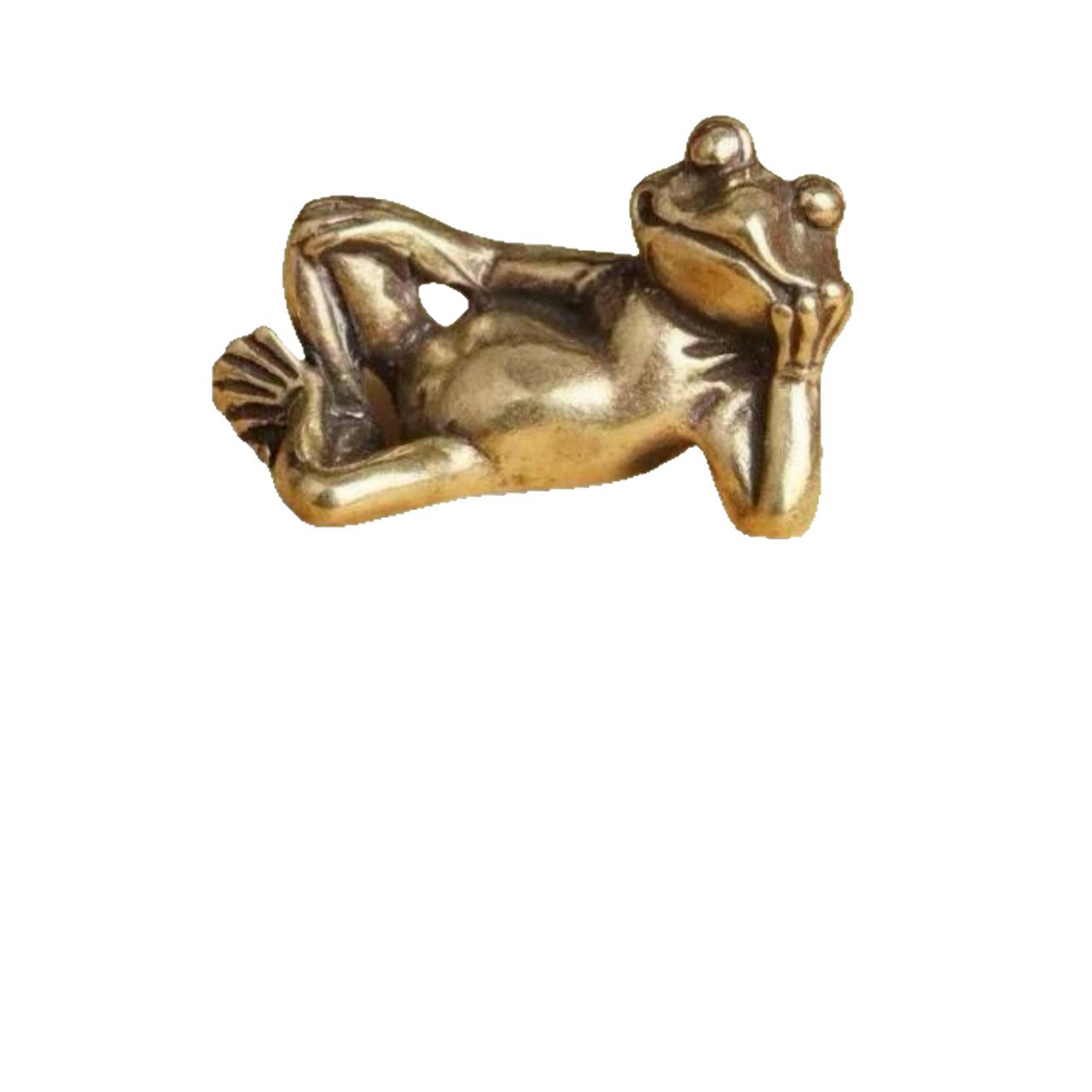 Vintage Brass Creative Desktop Ornament Lucky Frog Paperweight Tea Pet Handheld Piece Old Bronze Wholesale