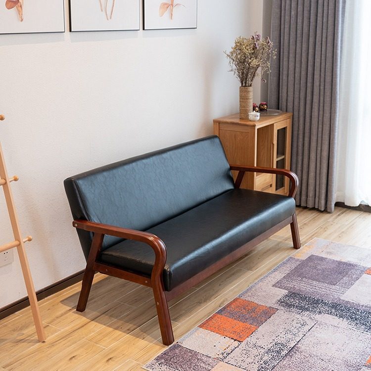 曲木扶手现代沙发新款田园布艺双人单人客厅实木日式简易沙发椅