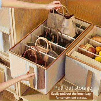 Bag Storage Box Dust-Proof Large-Capacity Compartment Pants Bag Storage Basket Household Lidless Wardrobe Clothing Storage Box