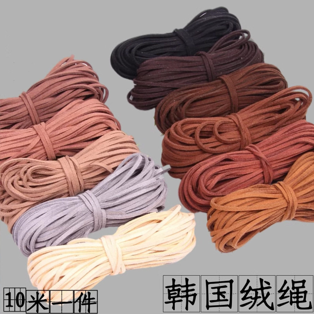 10m Long Korean Velvet Leather Rope Deer Leather Rope Double-sided Velvet Bracelet Necklace Rope Bouquet Strap Imitation Suede