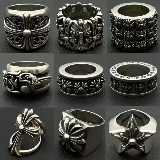 High-End Vintage Tomb-Style Heavy-Duty Ring, Cross Cross-Border Ring, Timeless Classic Couple Ring, Tail Ring, Niche Design