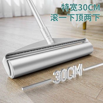 30cm Extra-Large Lint Roller with Long Handle for Removing Hair from Beds, Tearable Paper for Cleaning Clothes