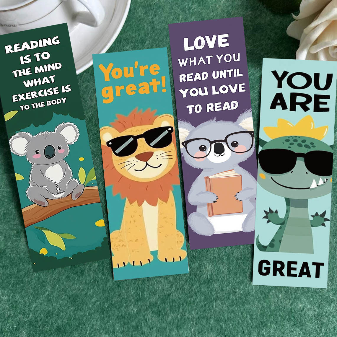 30 cartoon animal bookmark series simple hand account literary creative material ins reading paper bookmark can be DIY