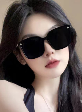 新款墨镜女级感ins网红款防晒太阳镜 大框圆脸显瘦太阳眼镜款