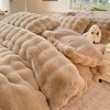 Thick Rabbit Plush Milk Velvet Four-Piece Set Winter Warm Rabbit Velvet Bed Bed Sheets Quilt Cover Lazy Rabbit Velvet Coral Velvet 4