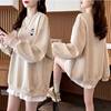 Maternity Winter Clothing New Style Fleece-Lined Thickeneded Sweatshirt Versatile Foreign Style Splicing Outer Wear Warm Maternity Fake Two-Piece Suit