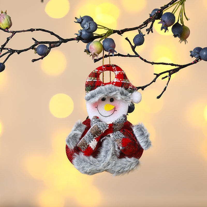 跨境新款圣诞节装饰用品老人小挂件 圣诞树配件布艺小挂饰礼物