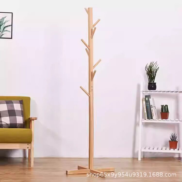 Temu Bamboo Coat Rack, Clothes Rack, Floor-Standing Bedroom Simple Clothes Rack, Household Simple Modern Style