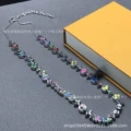 #1 Alphabet Floral Necklace (Silver)