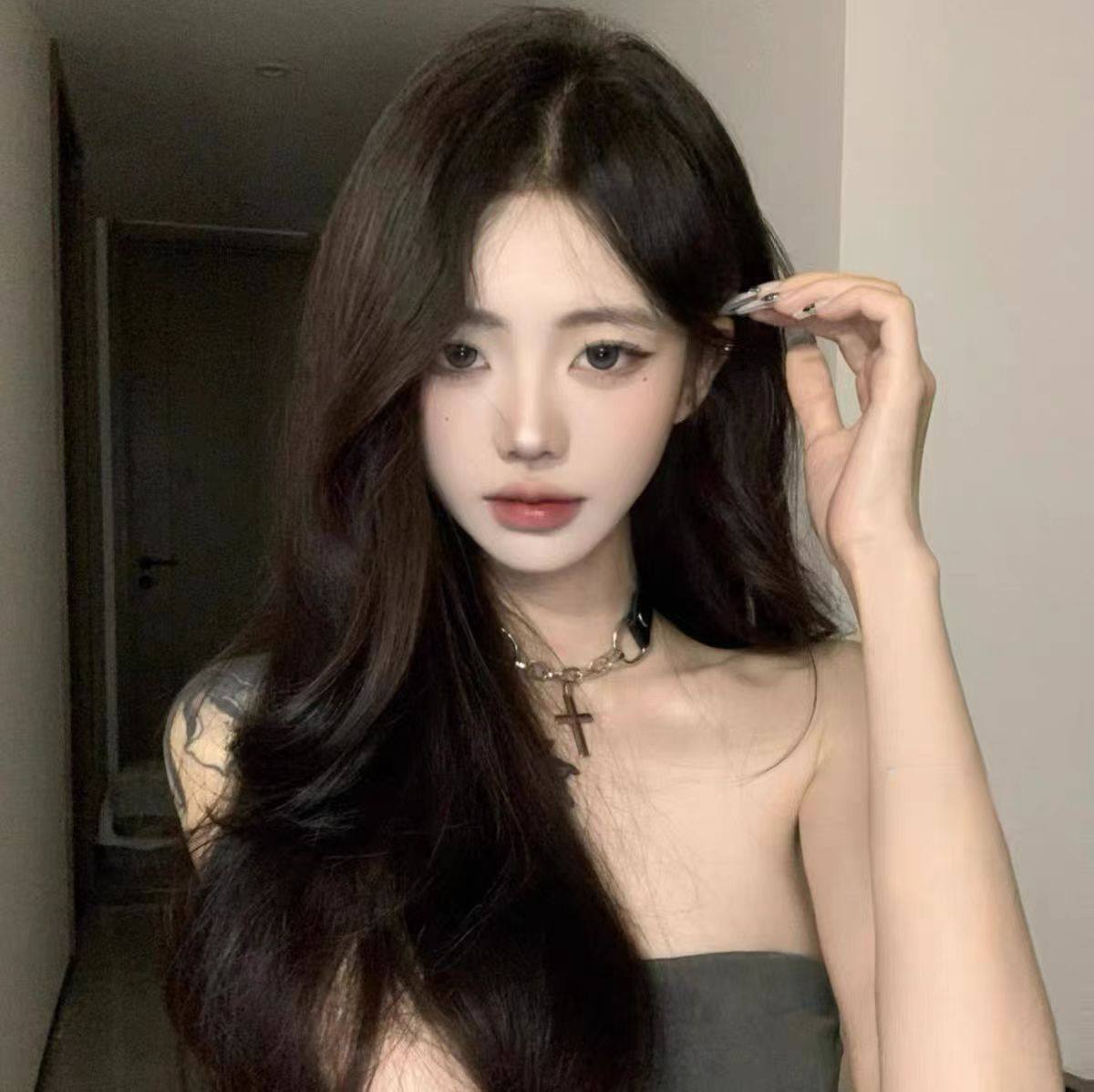 Cross chain collar men and women punk rock choker subculture hot girl y2k titanium steel niche necklace tide