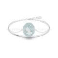 Octagon swan blue diamond rose gold bracelet