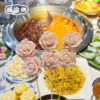 Haoyu Cod Rose Flower 170g 10 Pieces Hot Pot Ingredients Semi-Finished Products for Commercial Use in Hotels and Catering Decoration Snacks