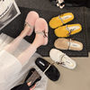 2025 French-Style Large-Size Flat Versatile Closed-Toe Mules for Women, Elegant Slippers Fashionable with Dresses, Soft Furry Shoes