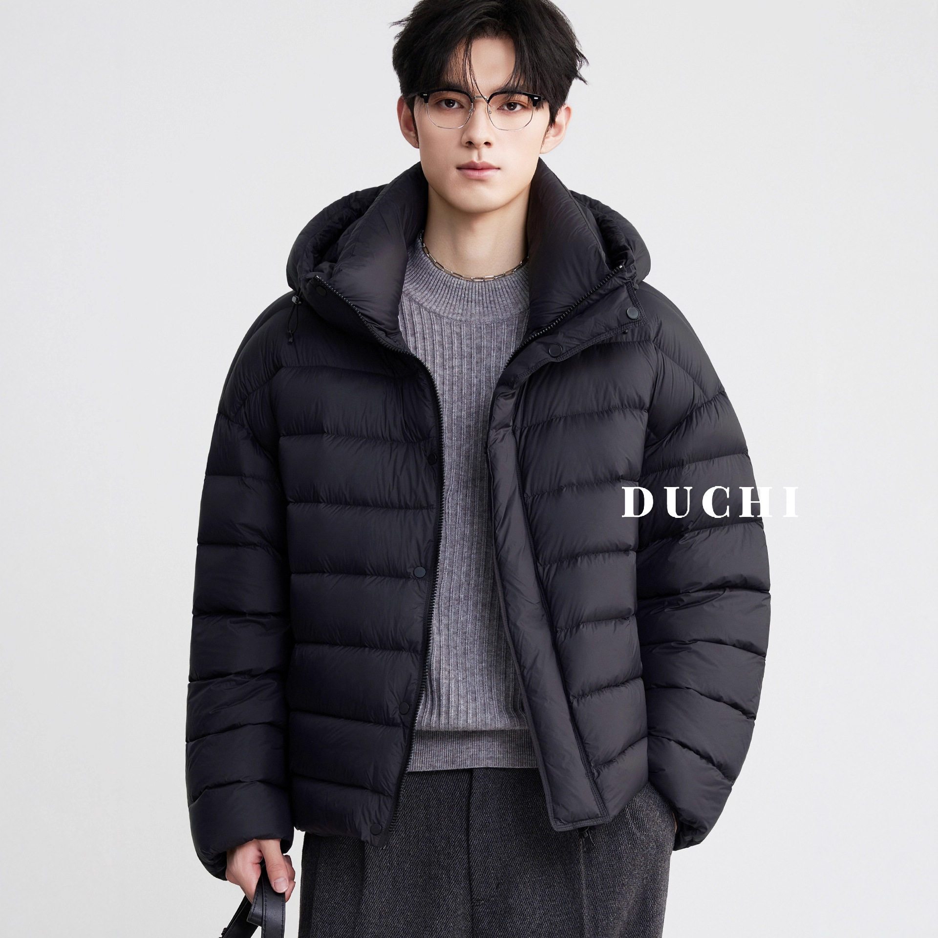 90% White Goose down 219g Hooded down Jacket Men's 2025 Winter New Stereo Turtle Back Warm Outdoor Jacket