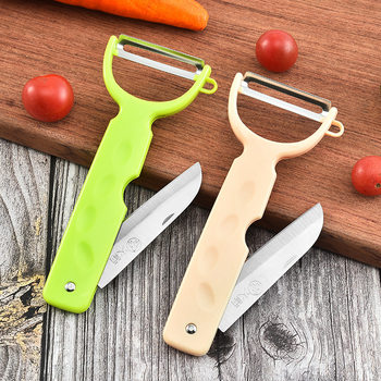 Wholesale household stainless steel dual-purpose multifunctional melon planing fruit knife kitchen supplies Apple planing knife Peeler