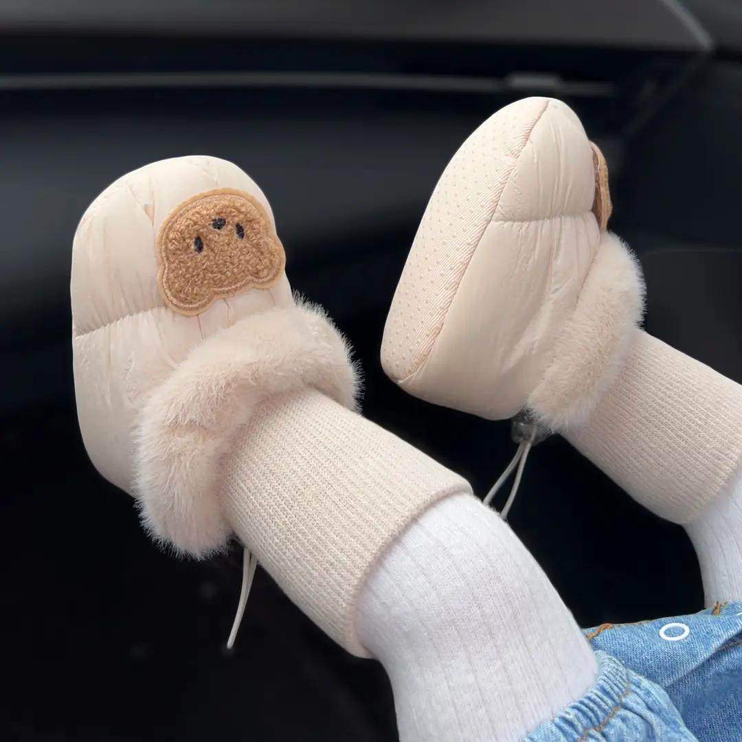 Baby Autumn and Winter Fleece-Lined Warm Long-Tube Shoes for Boys and Girls, Cute Casual Versatile Shoes and Socks for Newborns 0-12