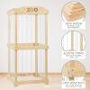Wooden Toy Box Stuffed Toy Stuffer Organizer Living Room Corner Solid Wood Storage Bin Display Rack