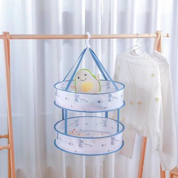 Popular Source Factory Product: Sailboat Print Drying Net Basket for Home Use, Wholesale for Drying Sweaters and Underwear