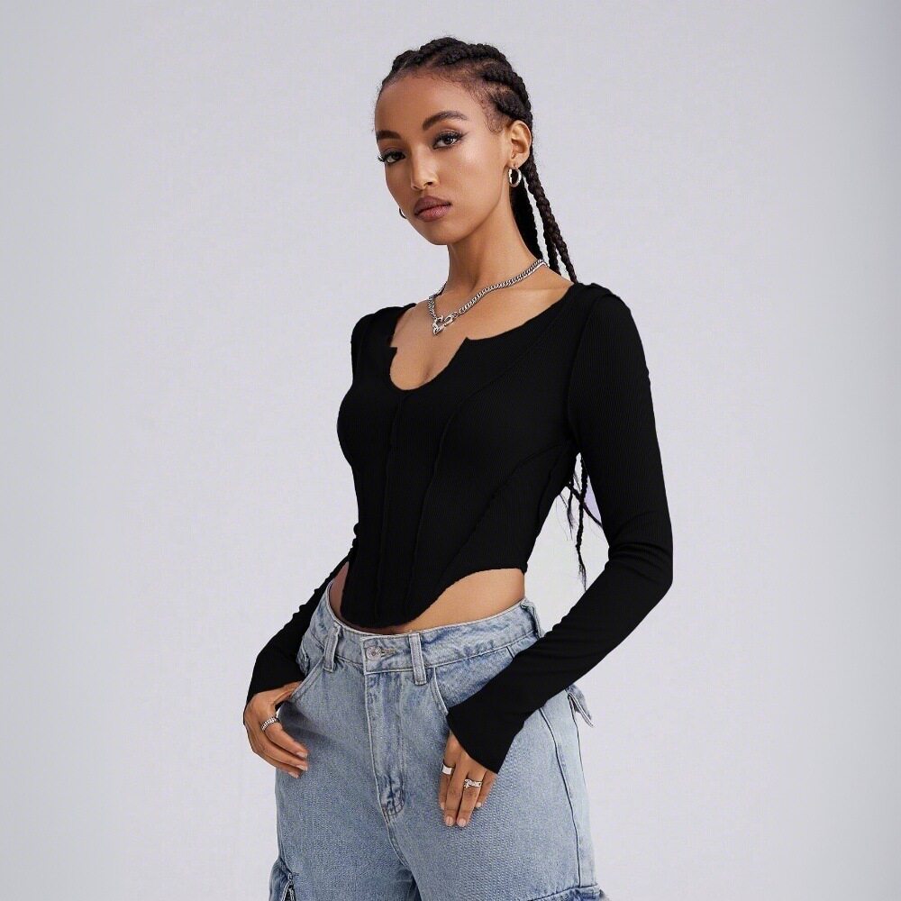 Womens Streetwear T Shirt Spring Summer Collection Fashionable Reverse Stitch Design Wholesale Available