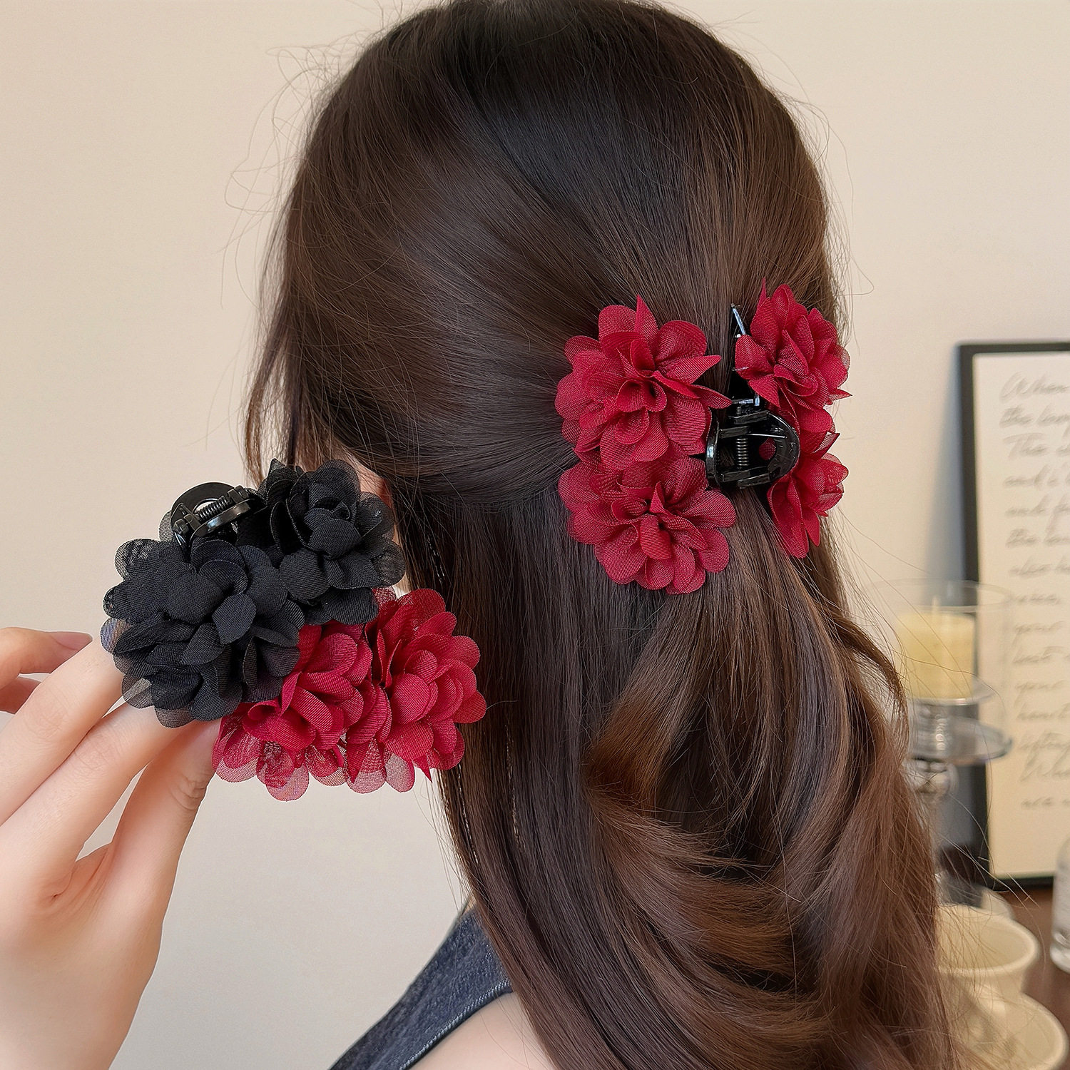 7cm exquisite and compact rose petal clip high-looking light...