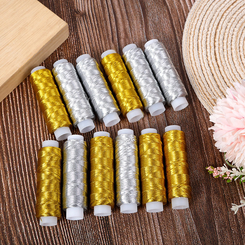 Handmade DIY patchwork household sewing machine sewing thread embroidery thread handmade gold and silver thread metal gold thread silver thread