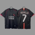 2007-08 manchester l away black + number 7 champions league version